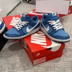 Nike Dunk Low Size 12 Men's Blue and White Sneakers